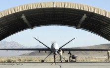A Reaper MQ-9 UAV (Unmanned Aerial Vehicle) based at Creech Air Force Bace, Nevada, USA prepares for a training mission over the west coast of America. The MQ-9 Reaper is a medium-to-high altitude, long endurance remotely piloted aircraft system. The MQ-9's primary mission is to act as an intelligence, surveillance and reconnaissance (ISR) asset, employing sensors to provide real-time data to commanders and intelligence specialists at all levels. This image is available for non-commercial, high resolution download at www.defenceimages.mod.uk subject to terms and conditions. Search for image number 45150452.jpg ---------------------------------------------------------------------------- Photographer: SAC Andrew Morris Image 45150452.jpg from www.defenceimages.mod.uk