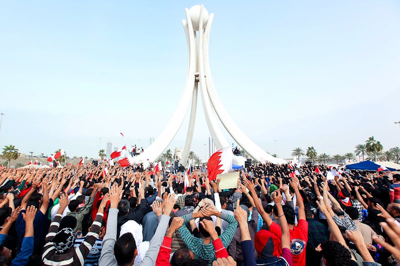 Demonstranten auf dem Perlenplatz. 19. Februar 2011. Bild: Bahrain in pictures. Lizenz: Creative Commons BY-SA 3.0.