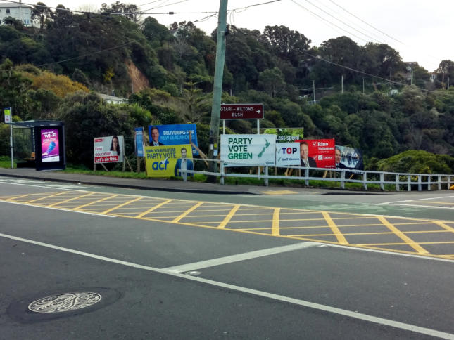 Wahlplakate in der Hauptstadt Wellington.
