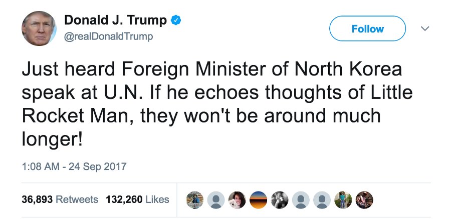 tweet trump nordkorea