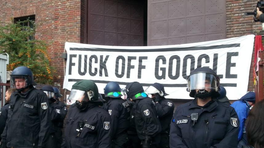 Banner Fuck off Google