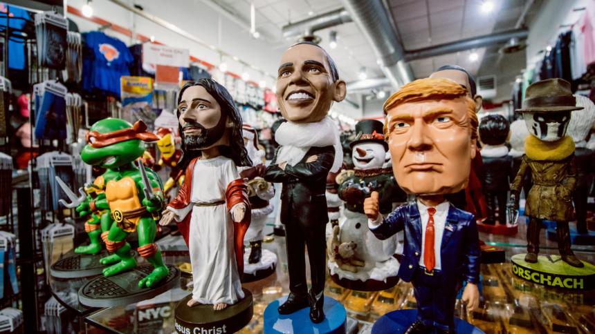 Jesus Obama Trump Puppen
