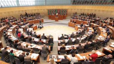 Der Plenarsaal des Landtags Nordrhein-Westfalen.