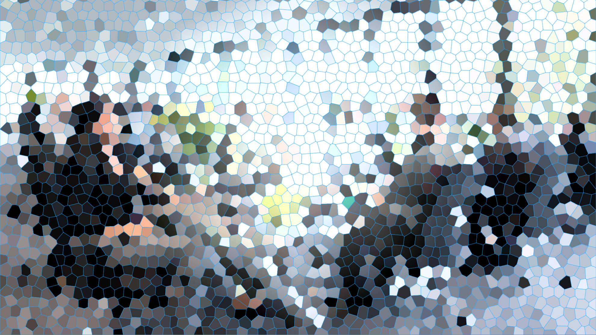 Undeutliches Bild eines Menschen am Schreibtisch