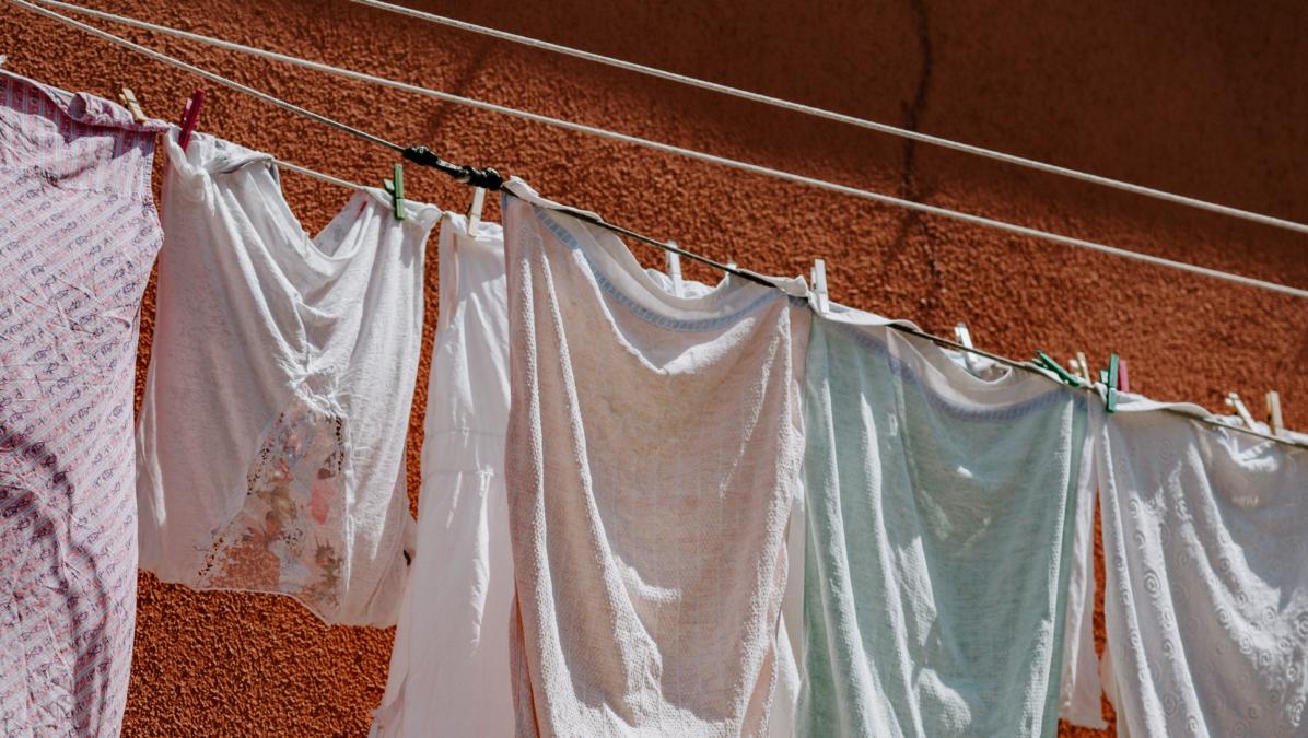 Wäsche an der Wäscheleine
