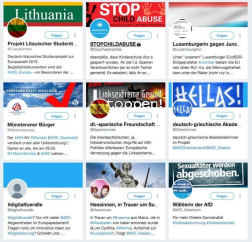 Screenhsot von Twitter-Accounts