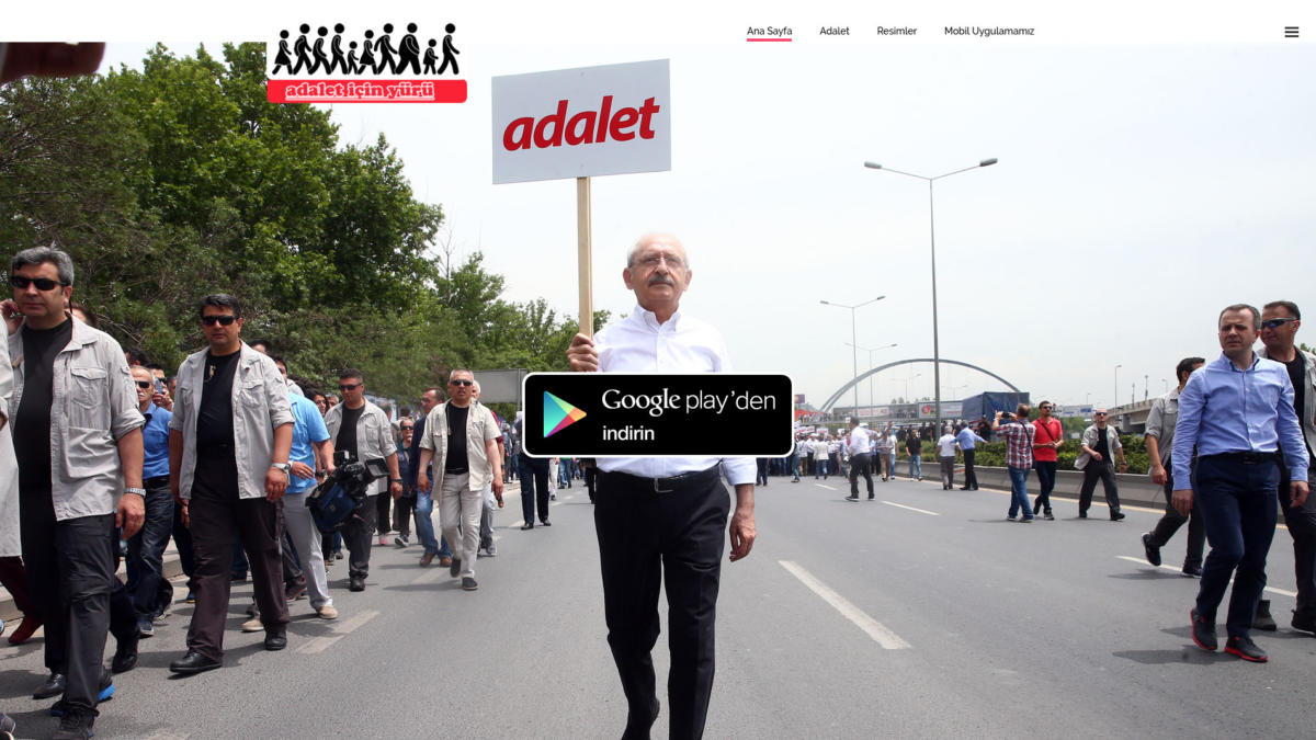 Screenshot der gefälschten Adalet-Website