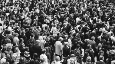 Menschenmenge, Schwarz-weiß, Crowd