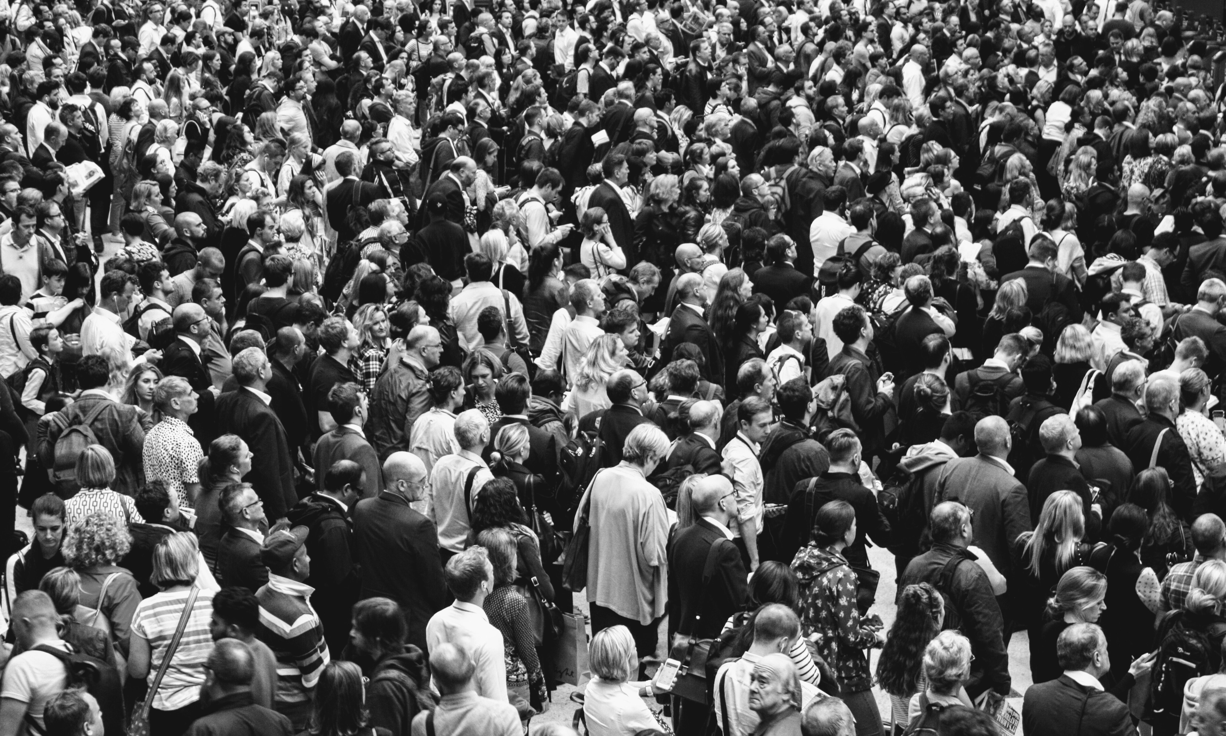 Menschenmenge, Schwarz-weiß, Crowd
