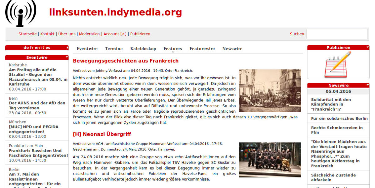 Linksunten Screenshot