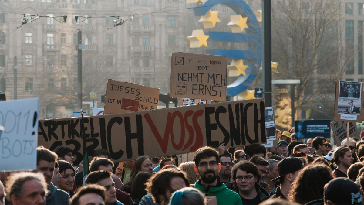 Demonstration gegen Artikel 13