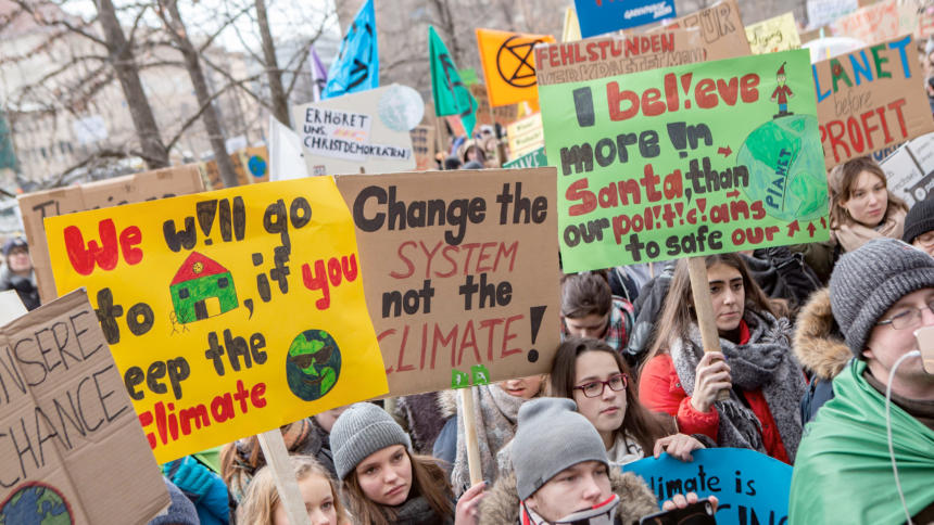 Schüler protestieren gegen die Klimakrise