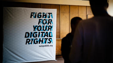 Banner mit "Fight for your digital rights"