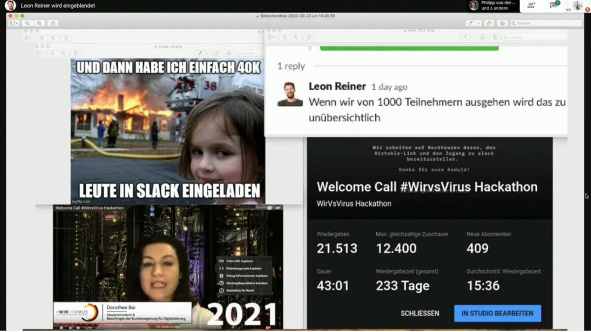 Screenshot der WirvsVirus-Abschlussveranstaltung
