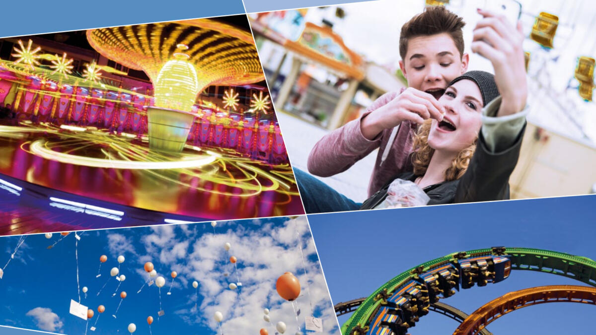Karusell, Selfie, Ballons, Achterbahn