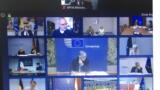 Videochatfenster von Eurogruppentreffen
