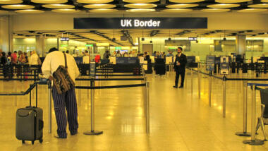 Britische Grenze mit Passkontrolle
