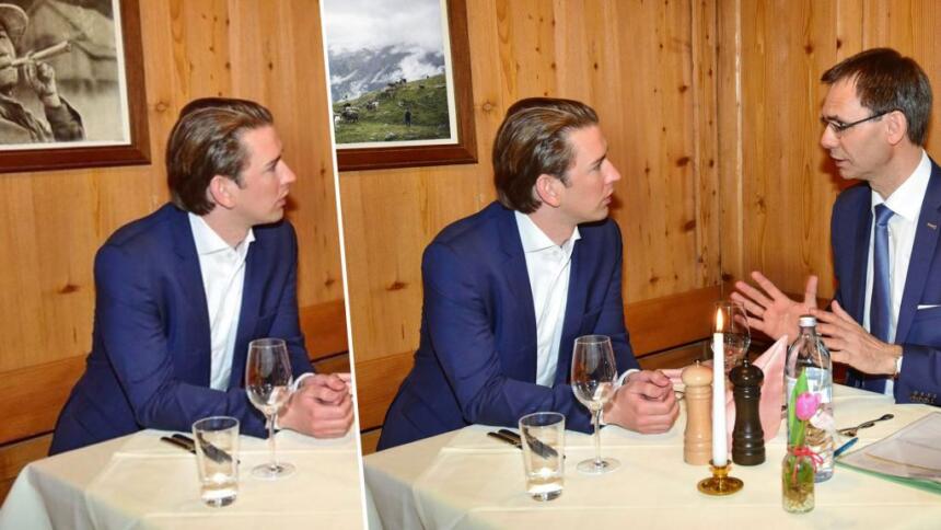 Dokumentation der Bild-Retousche eines Fotos von Sebastian Kurz und Markus Wallner