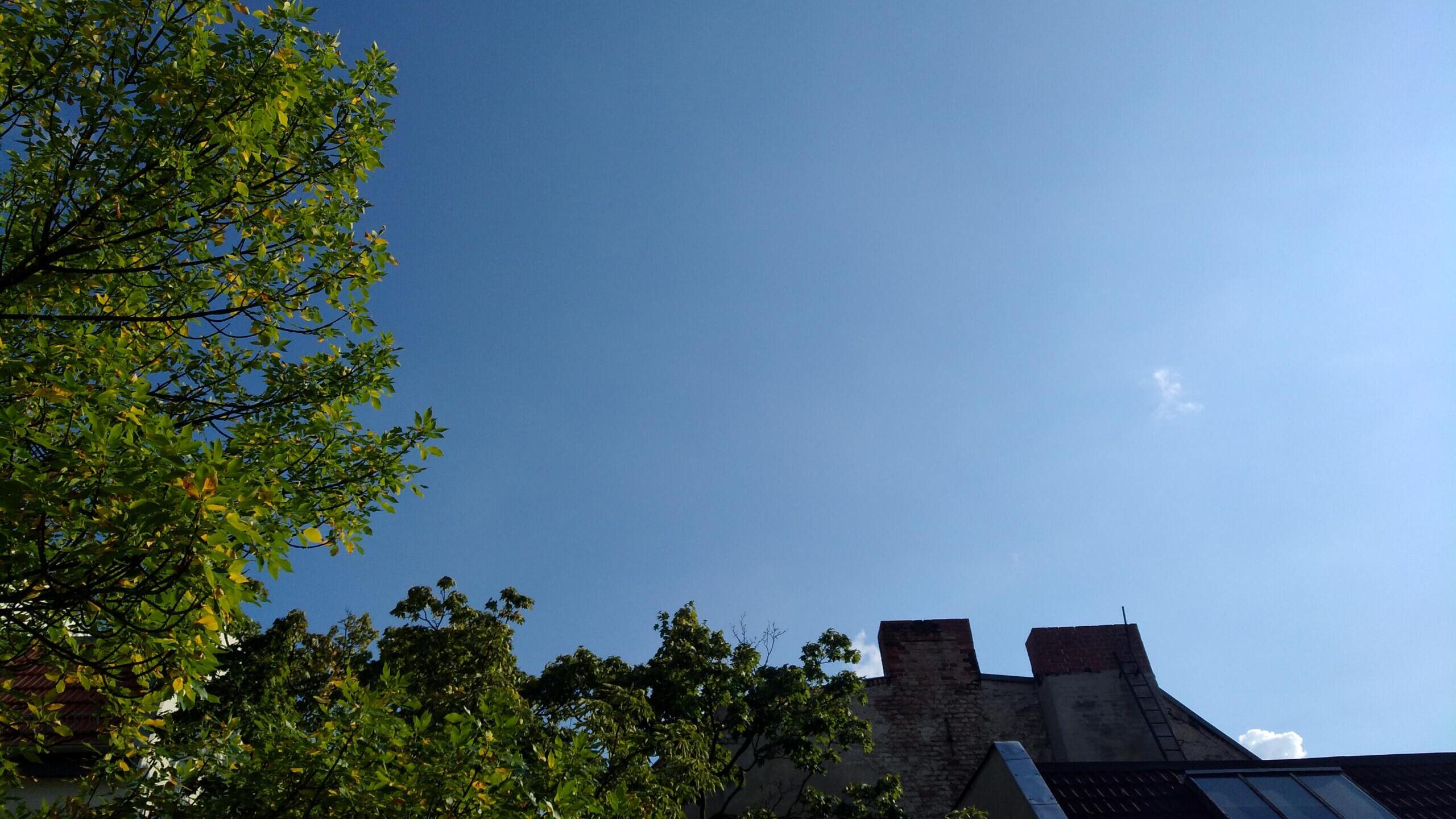 Blauer Himmel über Dächern