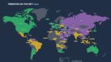 Weltkarte mit dem Ranking des Freedom on the Net Reports