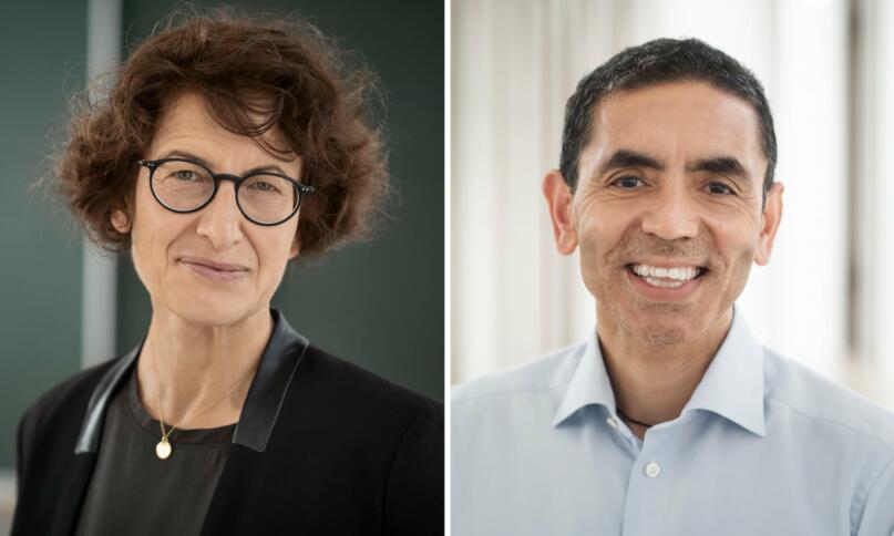 Portraitfotos von Dr. Özlem Türeci und Dr. Uğur Şahin