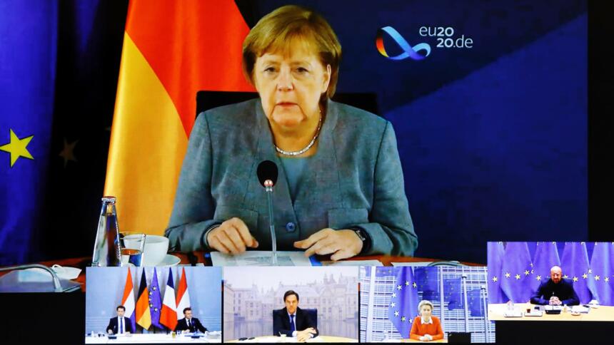Videokonferenz mit Merkel