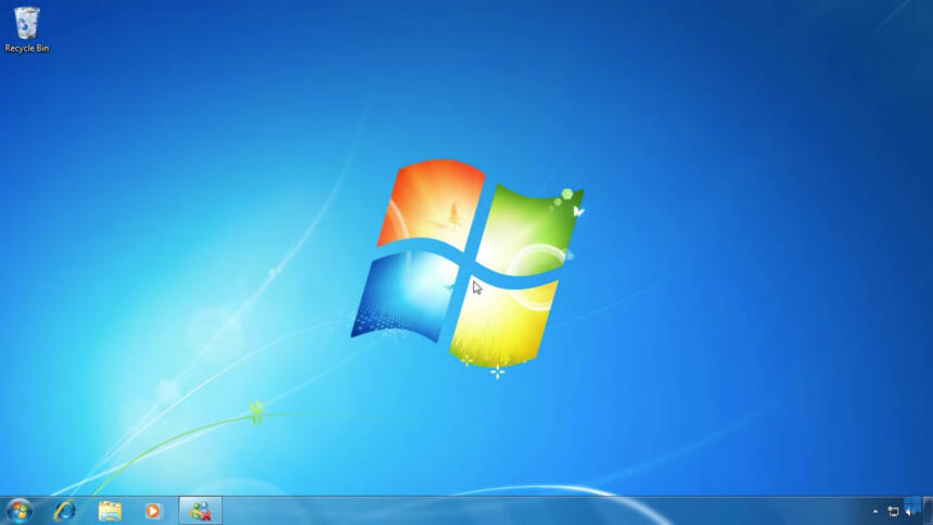 Ein Screenshot der Startoberfläche von Windows 7.