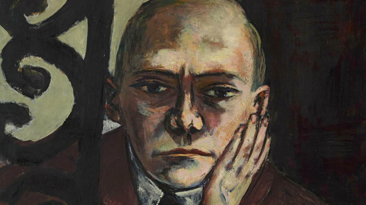 Ausschnitt aus Max Beckmanns Selbstbildnis an der Bar