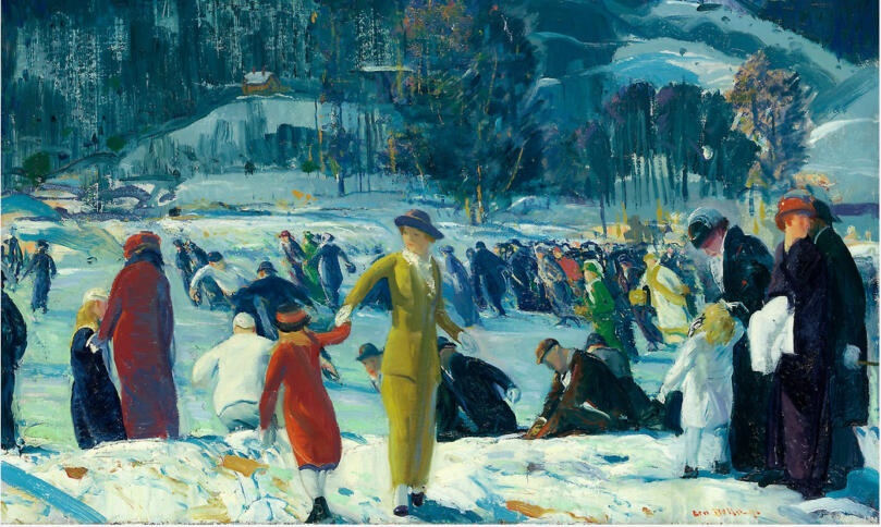 Buntes Treiben im Schnee