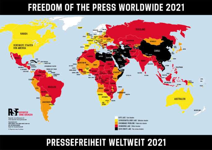Weltkarte Pressefreiheit