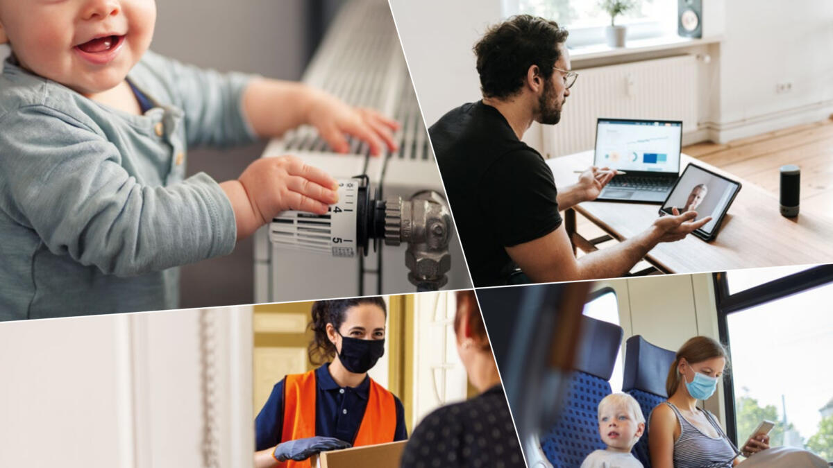 Thermostat, Laptop, Paketdienst, Bahn