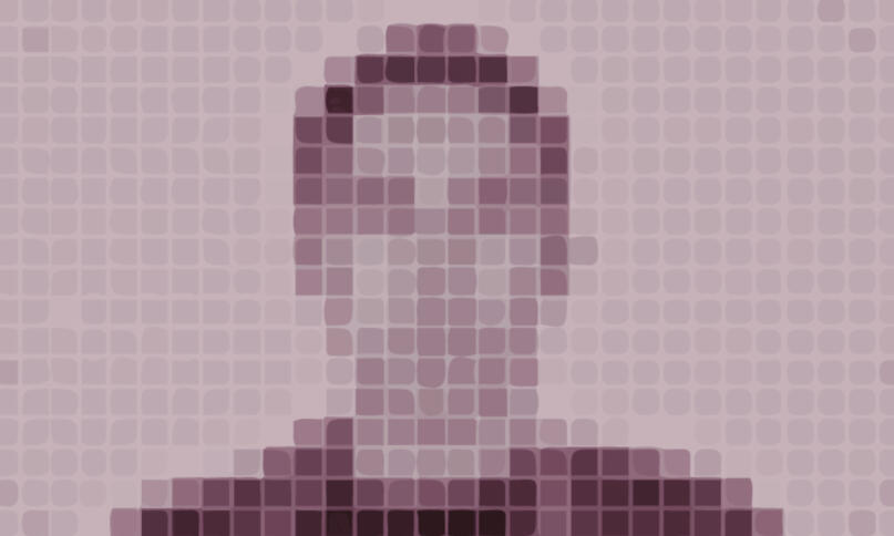 maennliches gesicht, verfaelscht