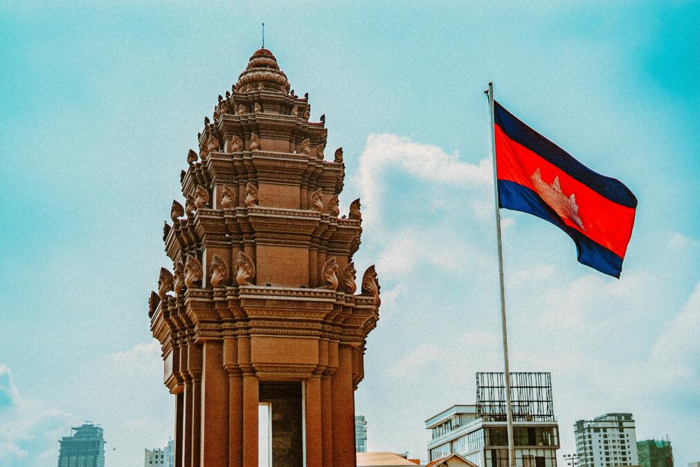 Kambodschanische Flagge in Phnom Penh