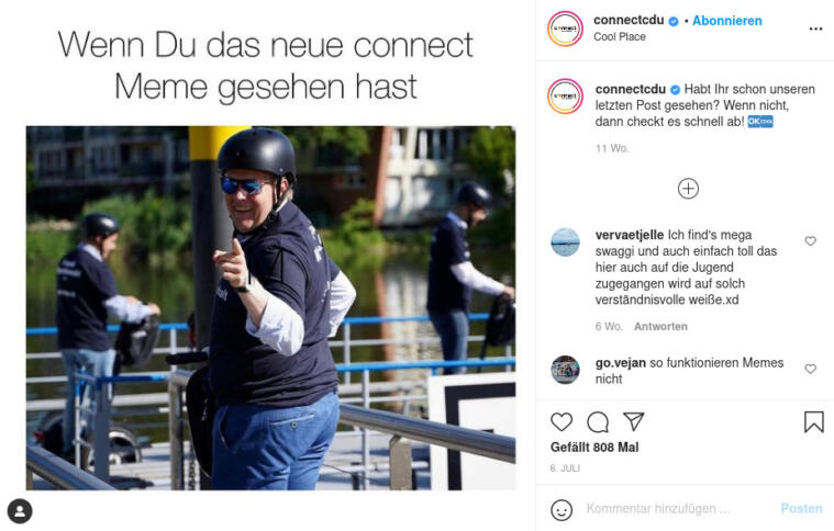 Screenshot eines CDU-Connect-Memes