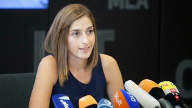 Meşale Tolu auf Pressekonferenz
