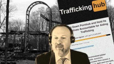 Mindgeek-CEO Feras Antoon, seine verbrannte Villa, ein Screenshot der Petition "TraffickingHub"