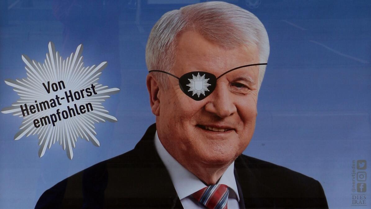 Horst Seehofer mit Augenklappe