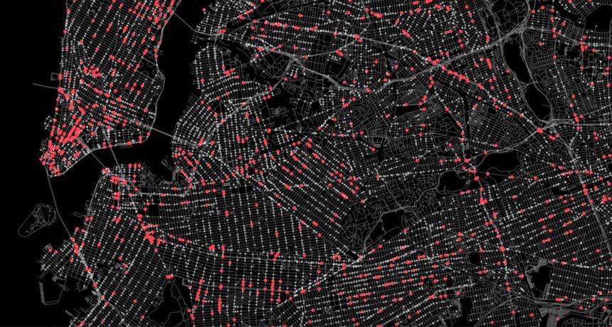 Karte der Überwachungskameras in New York