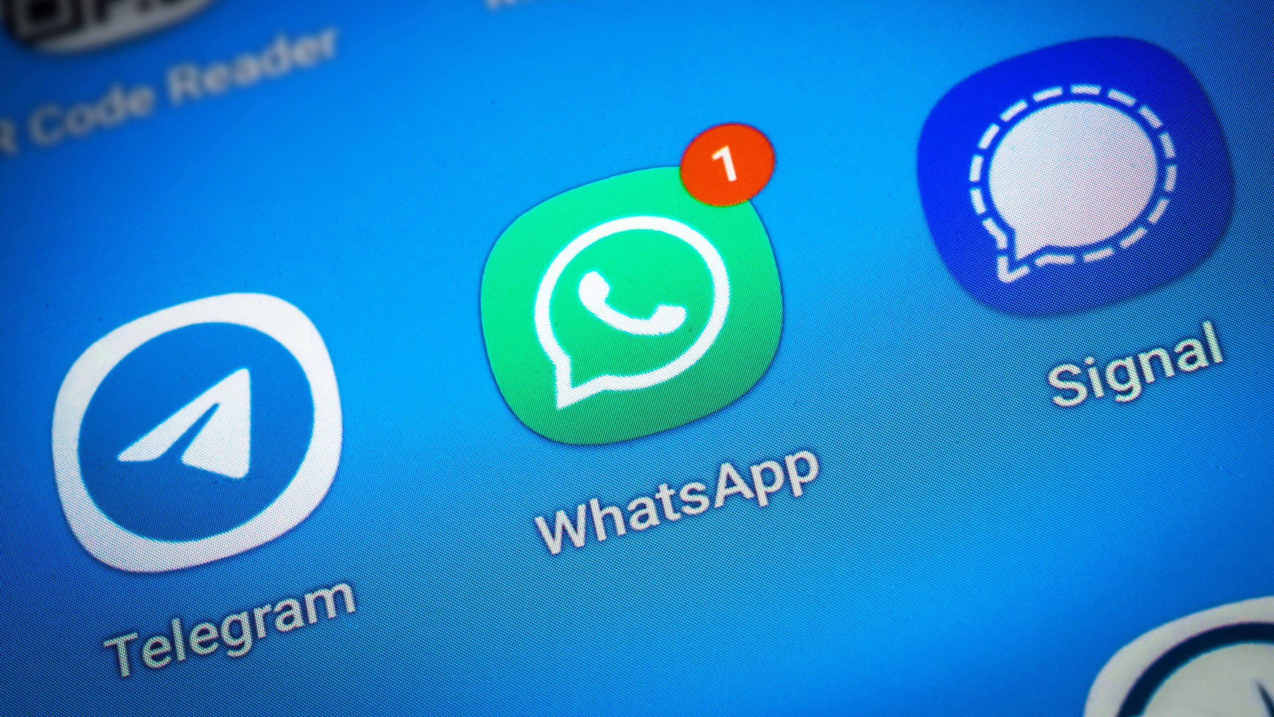 Display mit Icons von Messengern