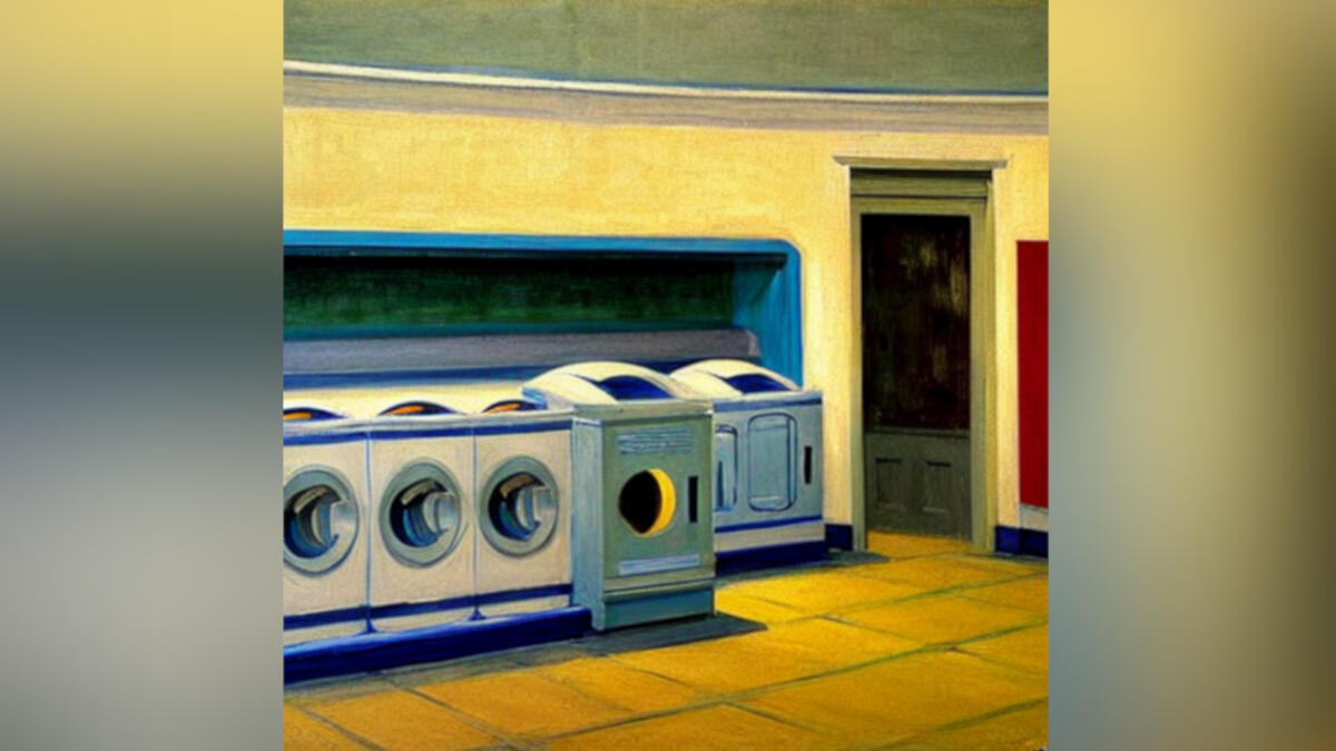 Waschsalon im Stil von Edward Hopper