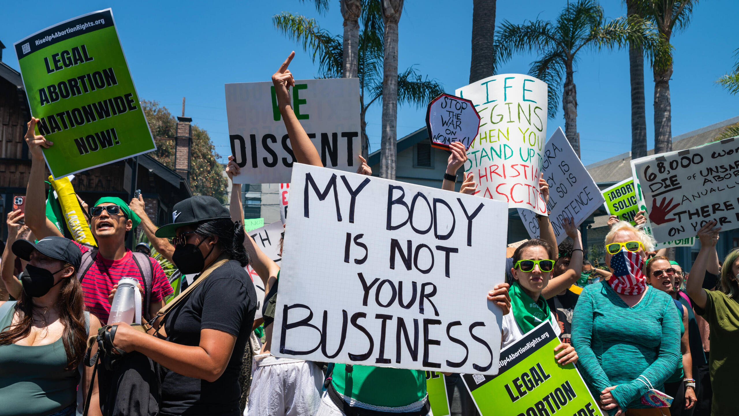 Demonstration gegen die Entscheidung des Obersten Gerichtshofes in den USA