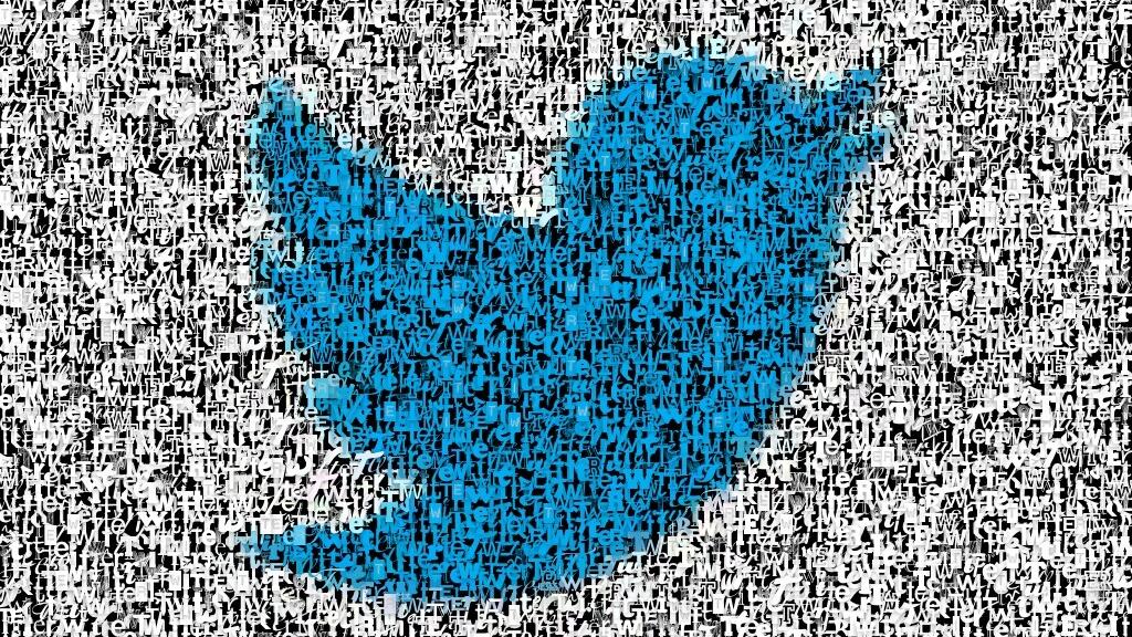 Twitter-Logo aus Buchstaben gebildet