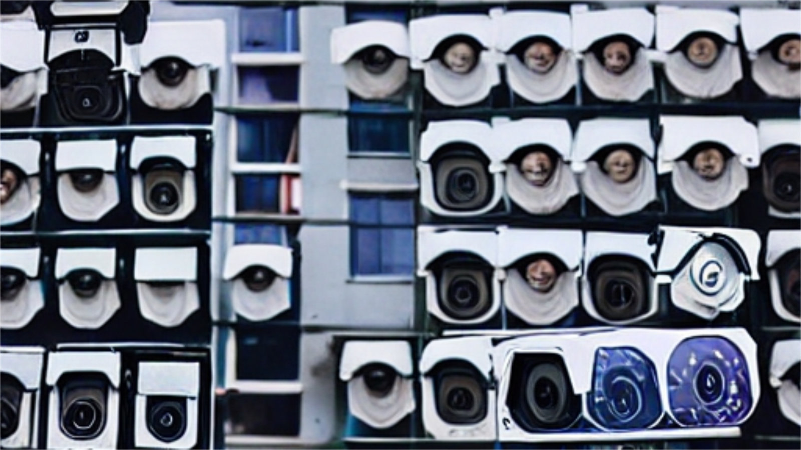 Viele Videokameras im öffentlichen Raum