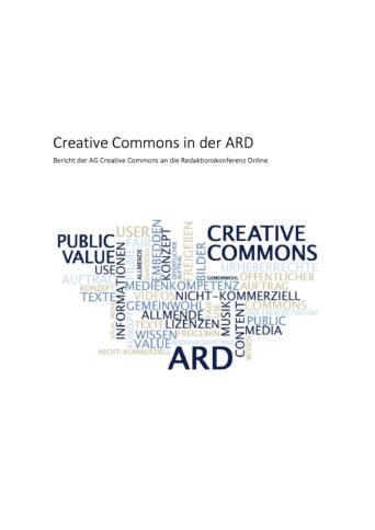 Cover des Berichts einer ARD-Arbeitsgruppe zu Creative Commons