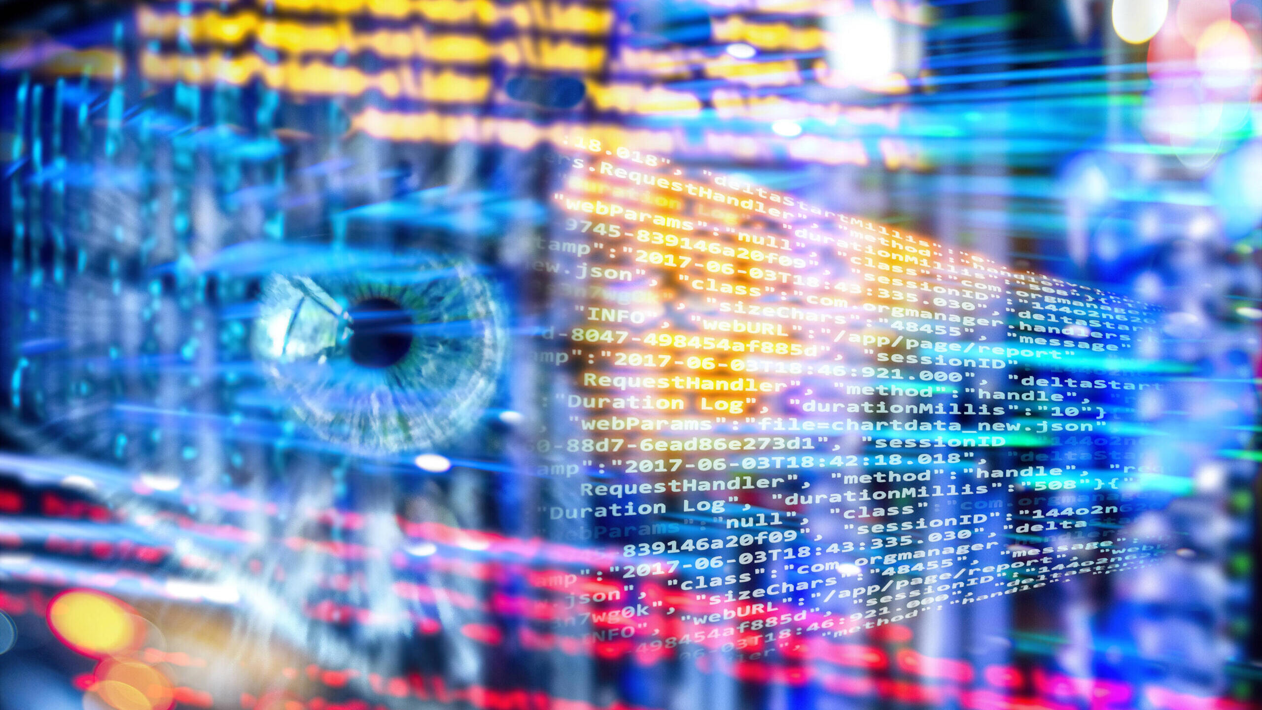 Auge und Computercode