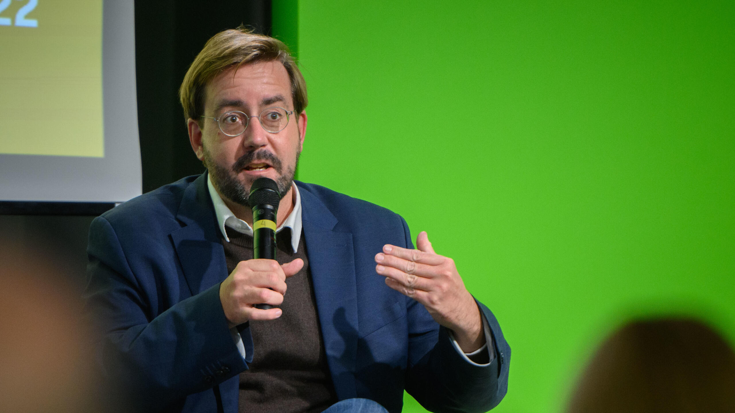 Christan Mihr auf einer Diskussion.