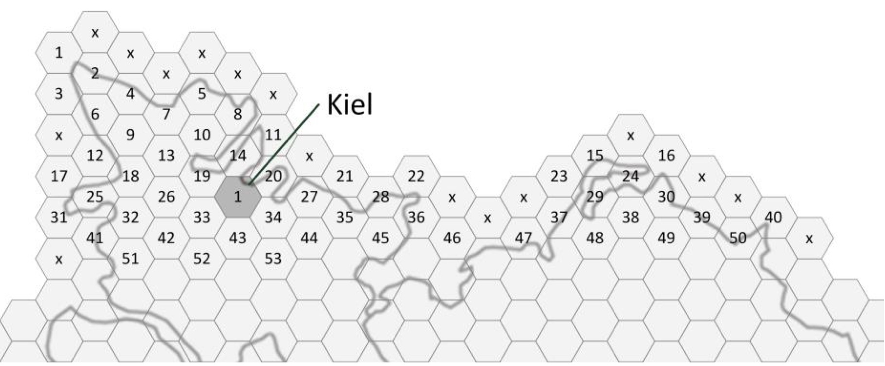 Durchnummerierte Geosegmente