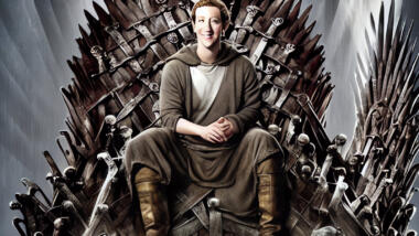 Mark Zuckerberg auf einem Thron