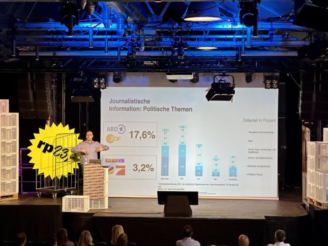 Bild vom rp23-Vortrag von Leonhard Dobusch