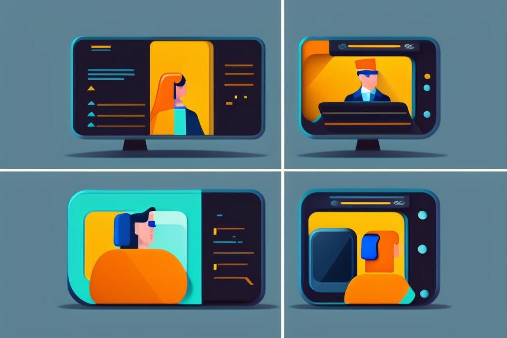 Illustration zeigt Menschen auf Telefon- und Computerbildschirmen